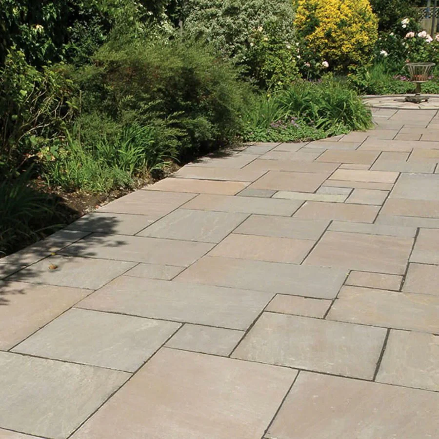 sandstone autumn brown paving